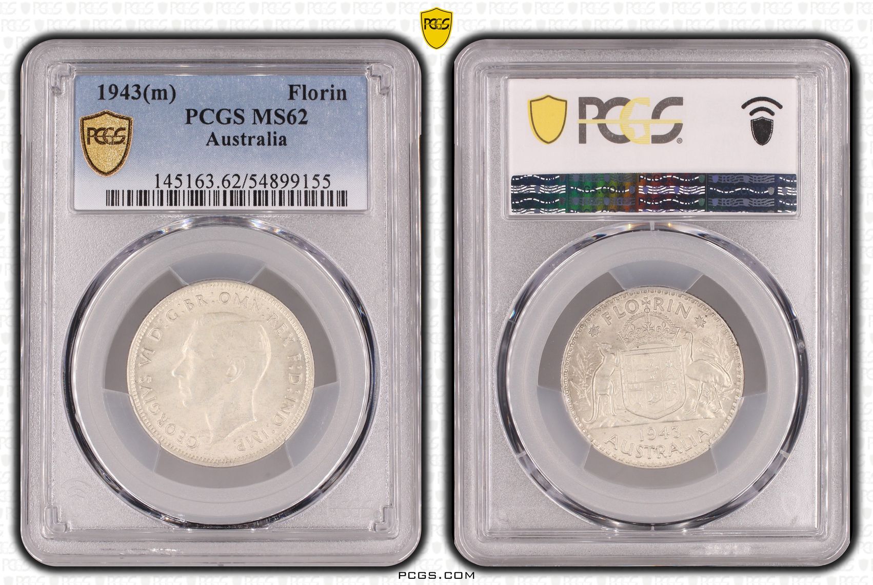 Florin, 1943(m), PCGS MS62