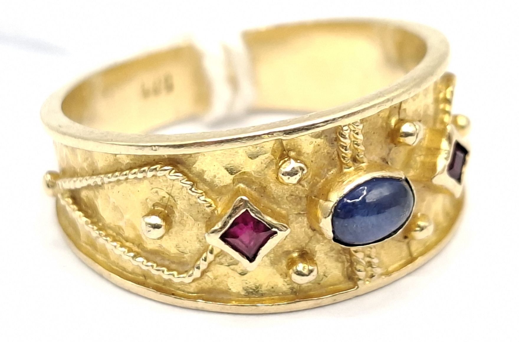 14ct Gold Ruby And Sapphire Ring