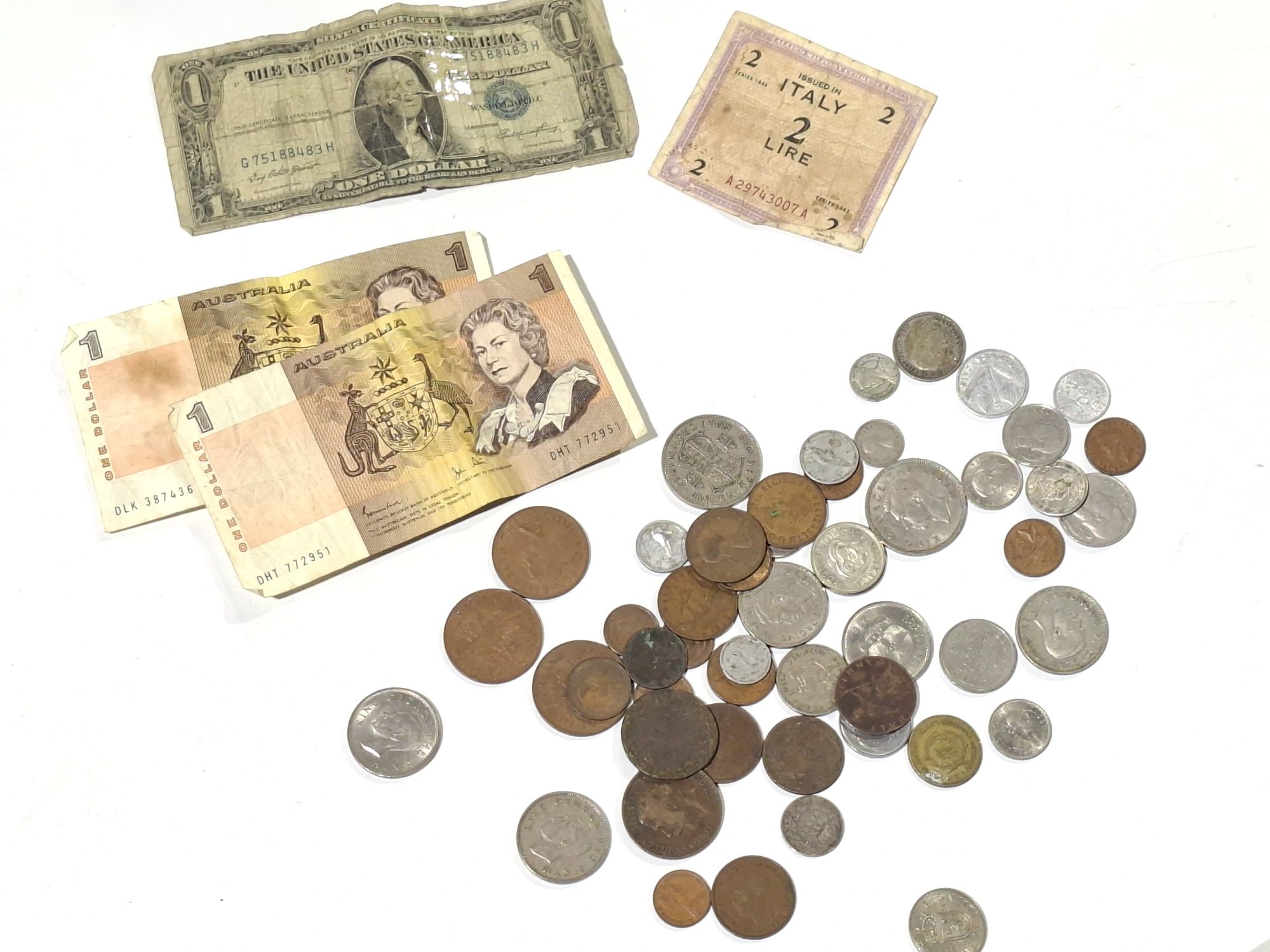 Collection Of World Coins And Notes