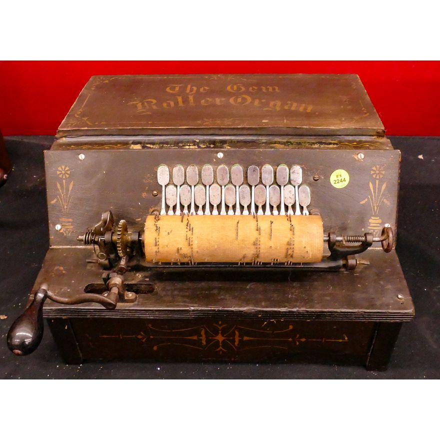 Antique GEM Roller Organ- working order- 8x15x12''