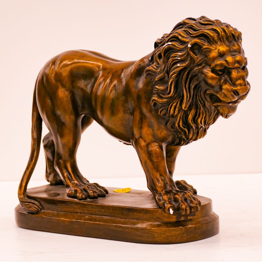 Chalkware Lion Figure- 9x12''