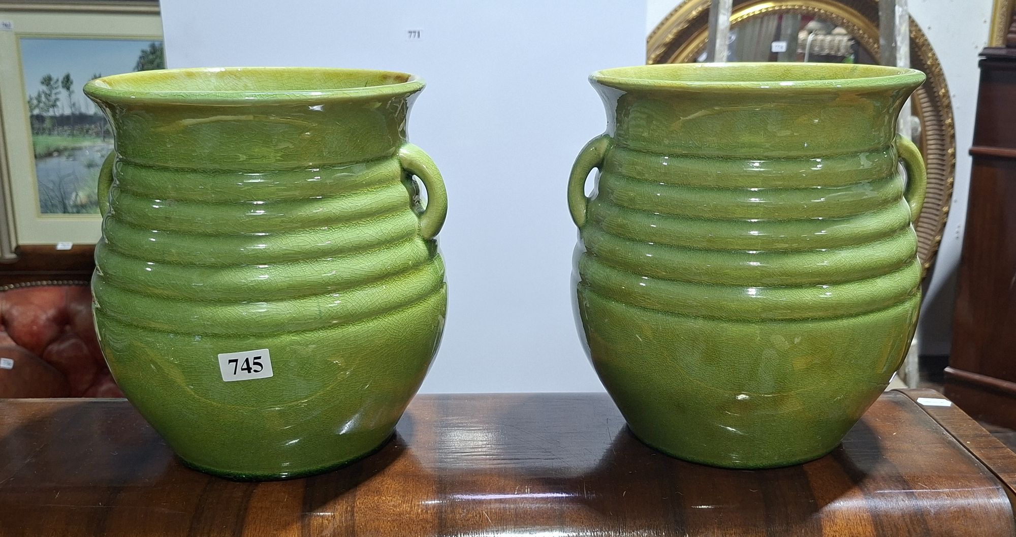 Pair Of Glazed Pots
