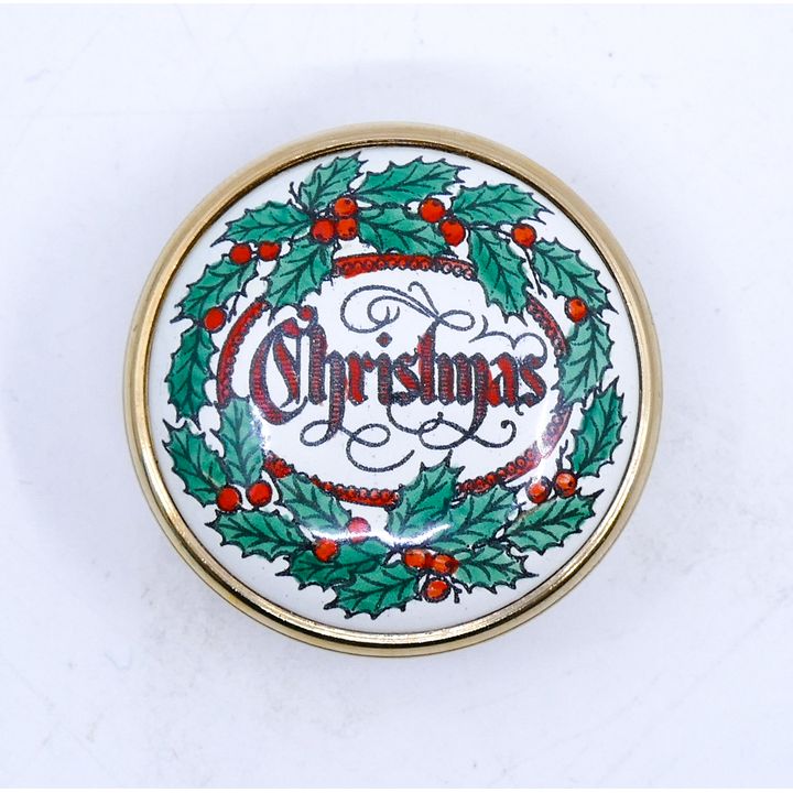 Halcyon Days Bilston & Battersea Christmas Enameled Box