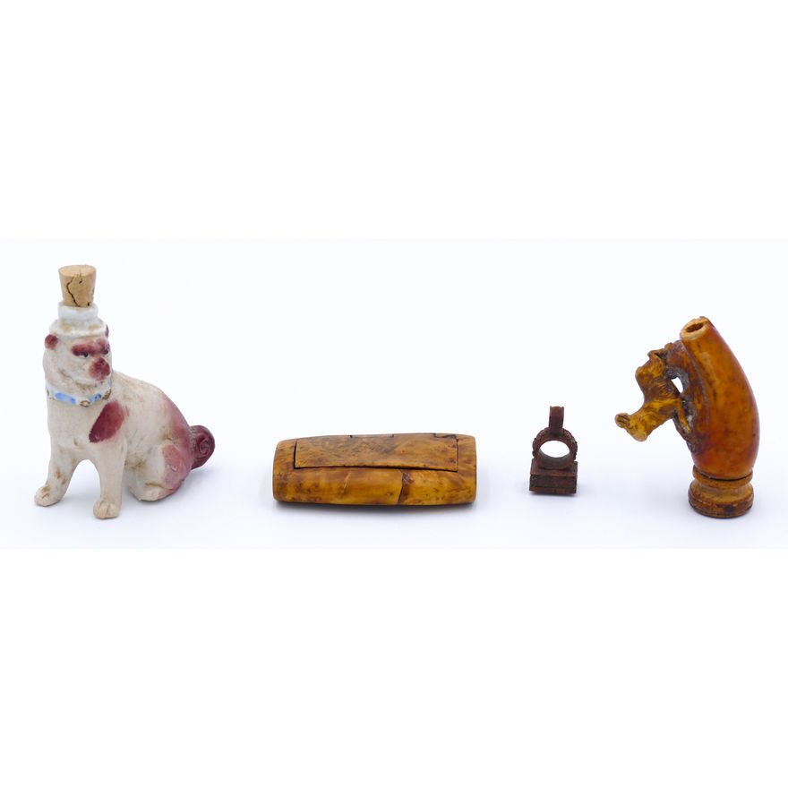Box Antique Dog Perfume Bottle etc.
