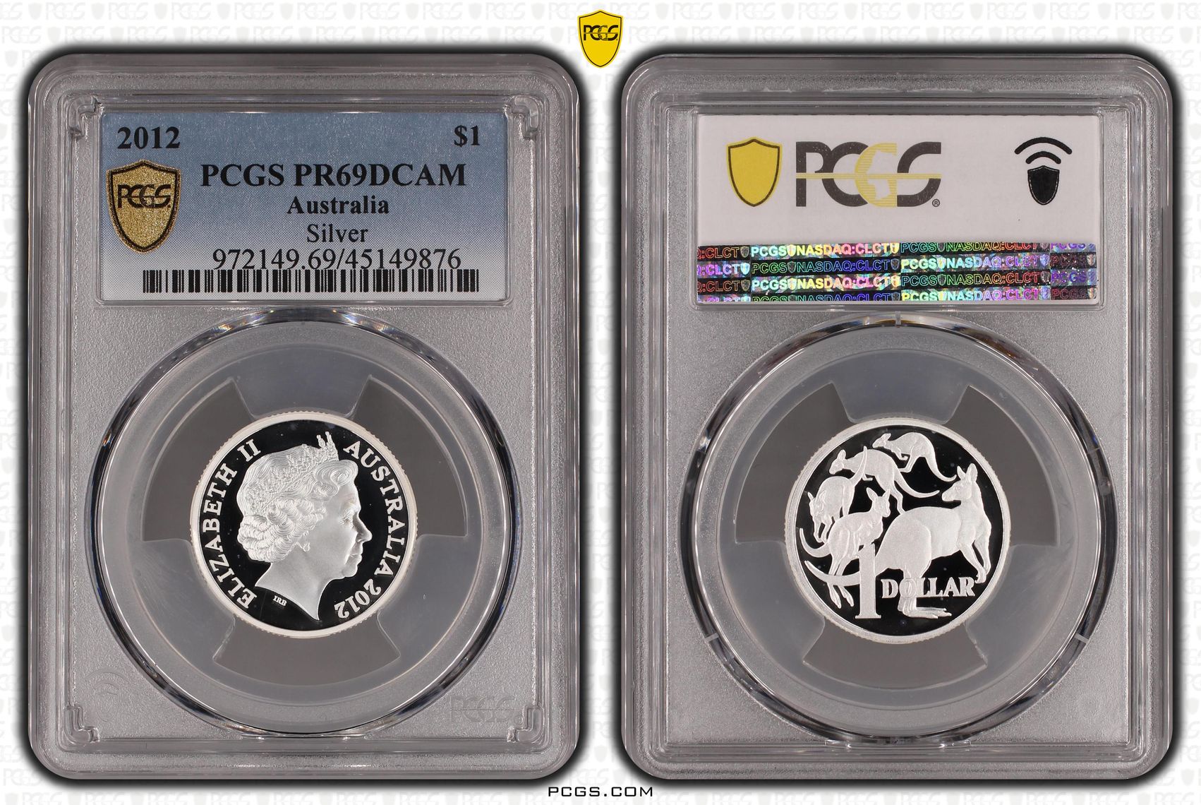 2012 Australia One Dollar, $1 Silver Silver PCGS - PR69DCAM POP 6/0 -876