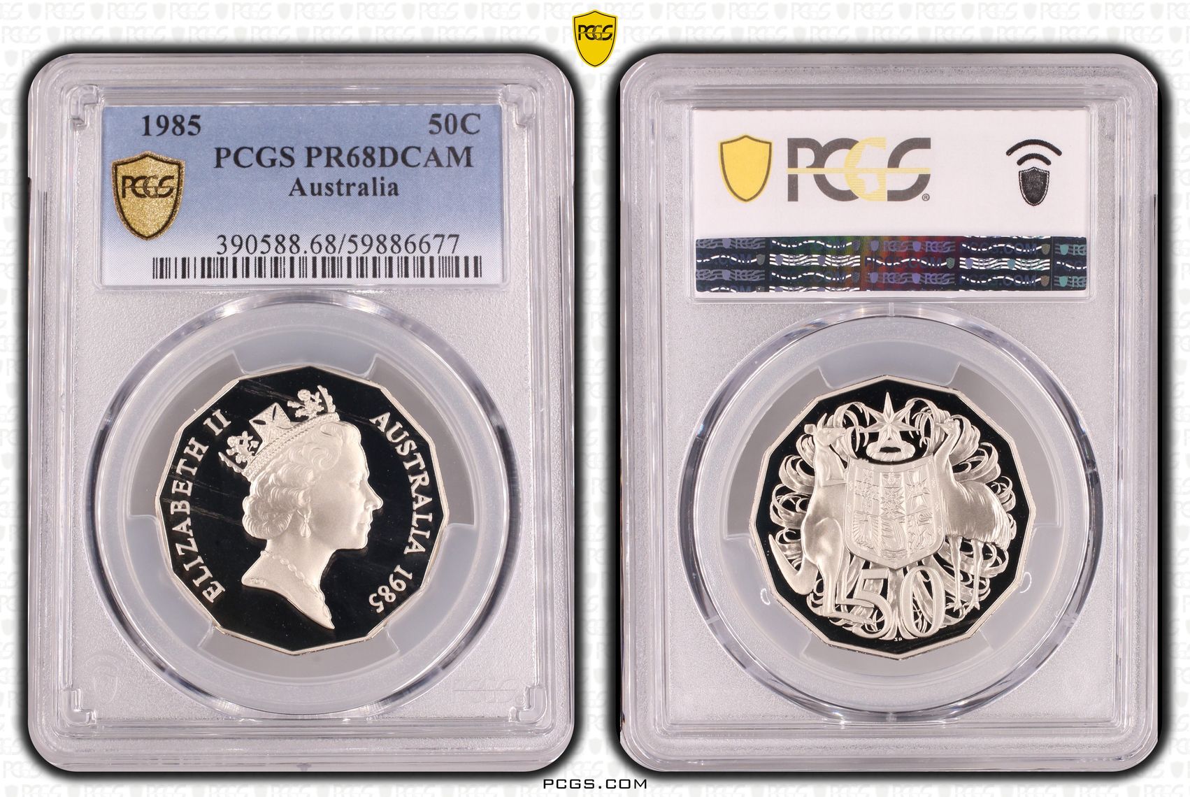 Fifty Cent, 1985, PCGS PR68DCAM