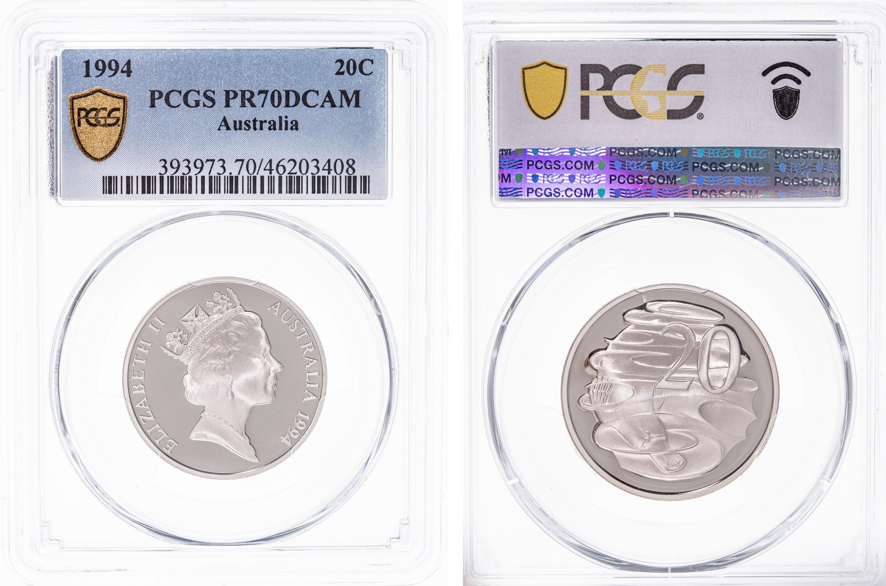 Elizabeth II, Twenty Cent, 1994, PCGS PR70DCAM