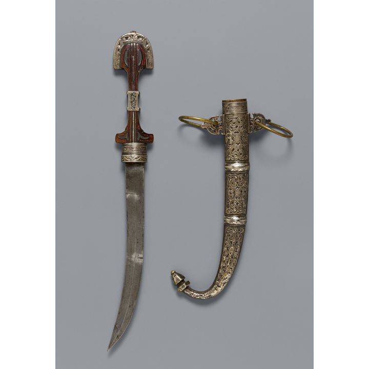 A jambiya/kinjal with scabbard.  Morocco.19th century