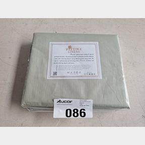 PIZUNA COTTON FITTED SHEET 400 THREAD COUNT - LIGHT SAGE - SINGLE -