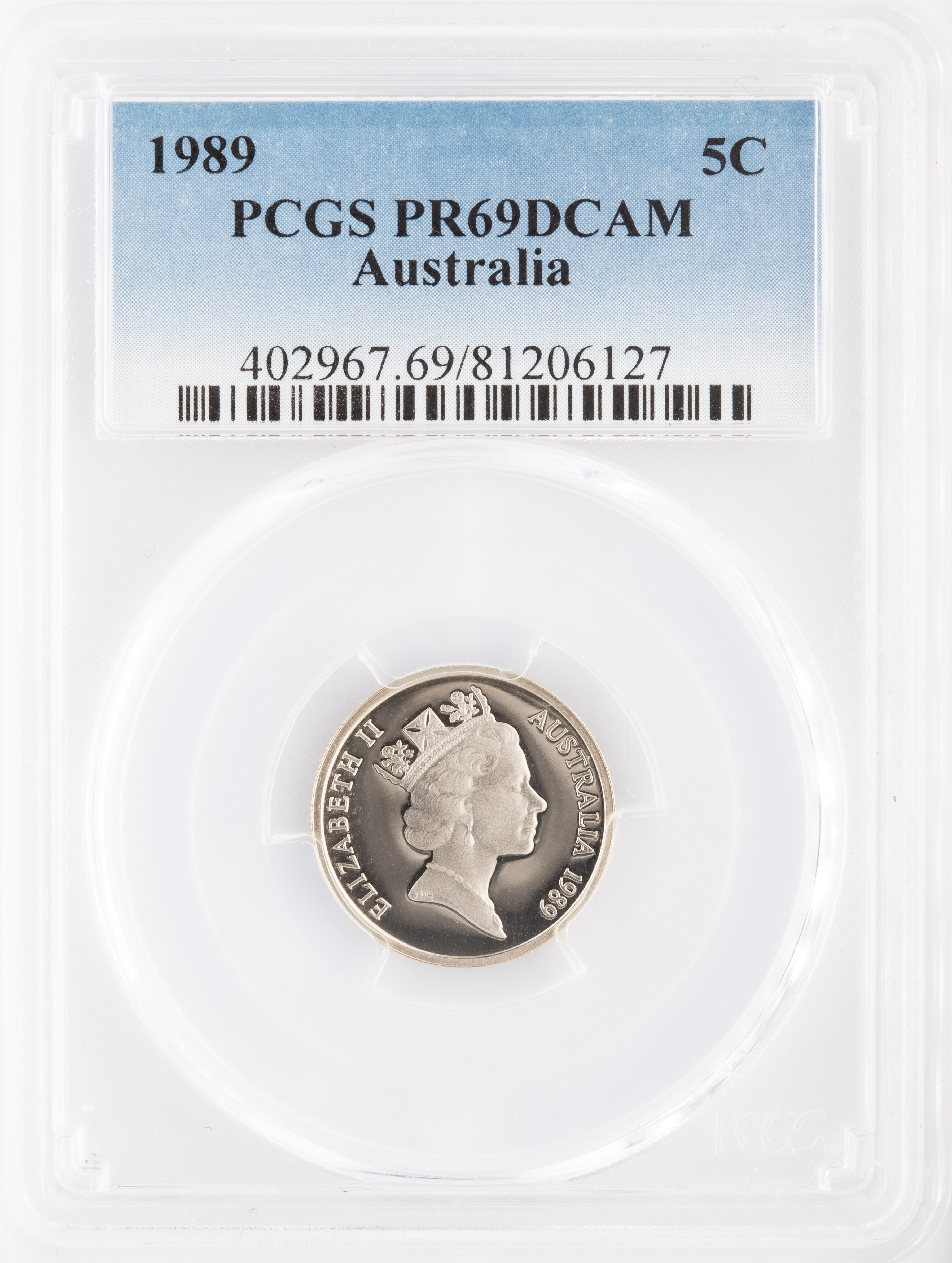 Five Cent, 1989, PCGS PR69DCAM