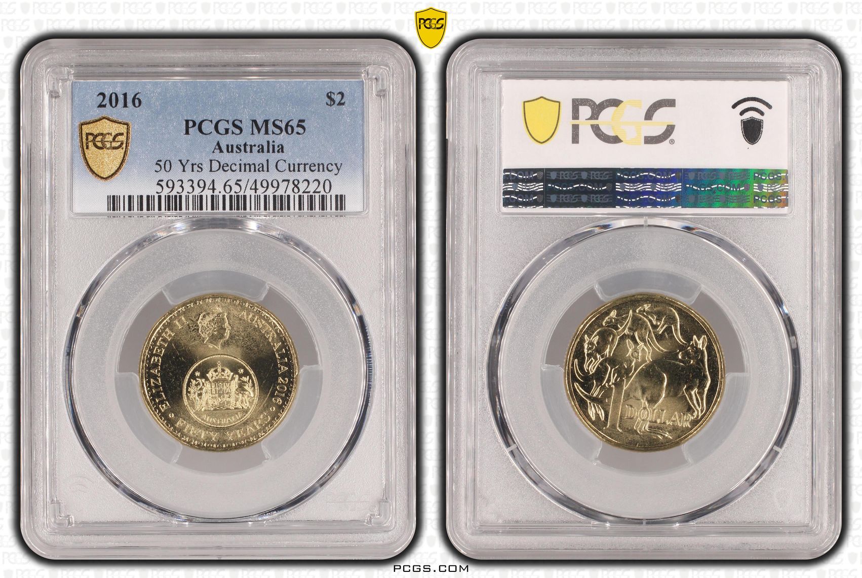 50 Yrs Decimal Currency, Two Dollar, 2016, PCGS MS65