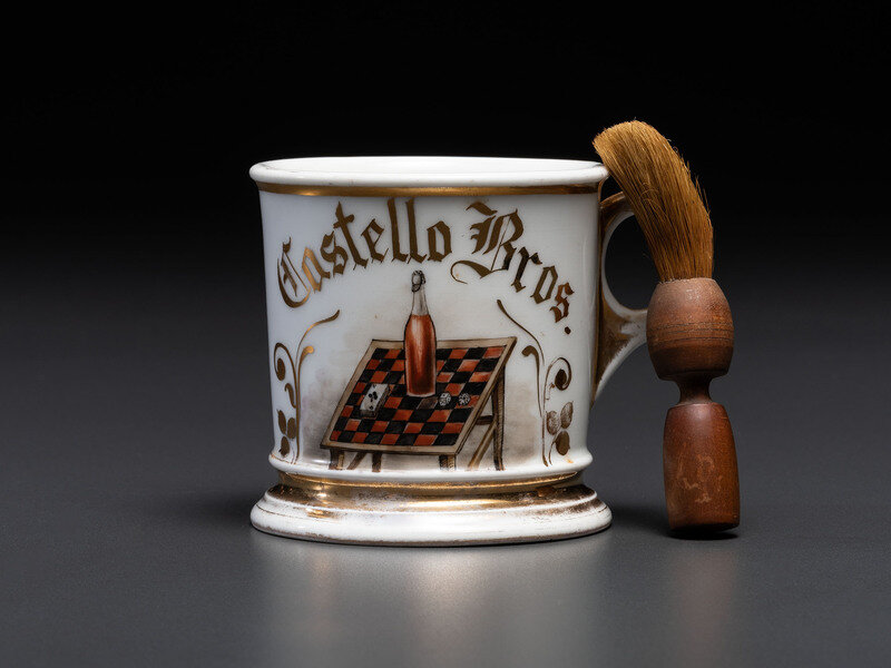 A Gambler's Porcelain Shaving Mug
