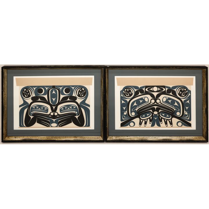 2pc Andy Wilbur Peterson ''Frog and Bear'' Serigraph