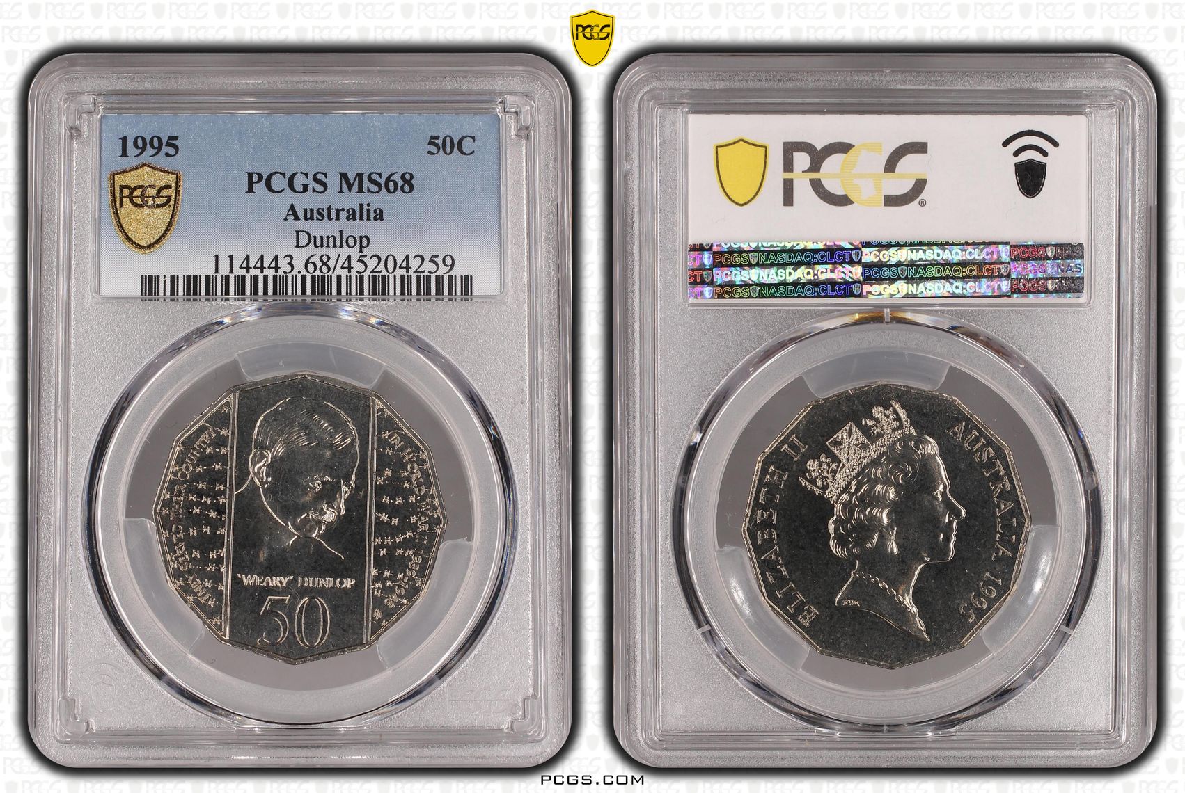 Dunlop, Fifty Cent, 1995, PCGS MS68