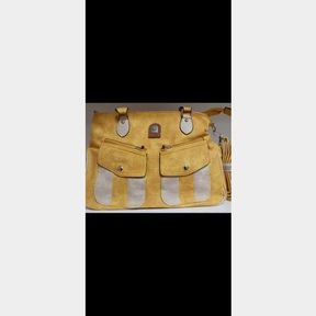 L&H LADIES FRONT POCKET YELLOW HANDBAG YELLOW - 51818/11595