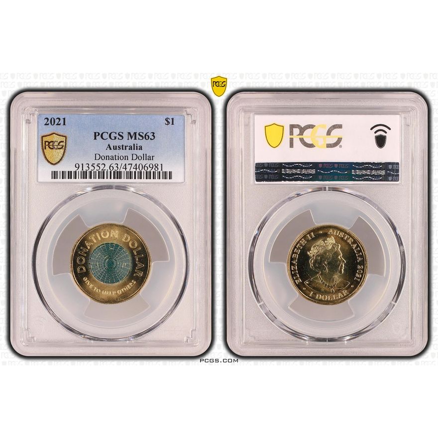 Donation Dollar Colorized, One Dollar, 2021, PCGS MS63