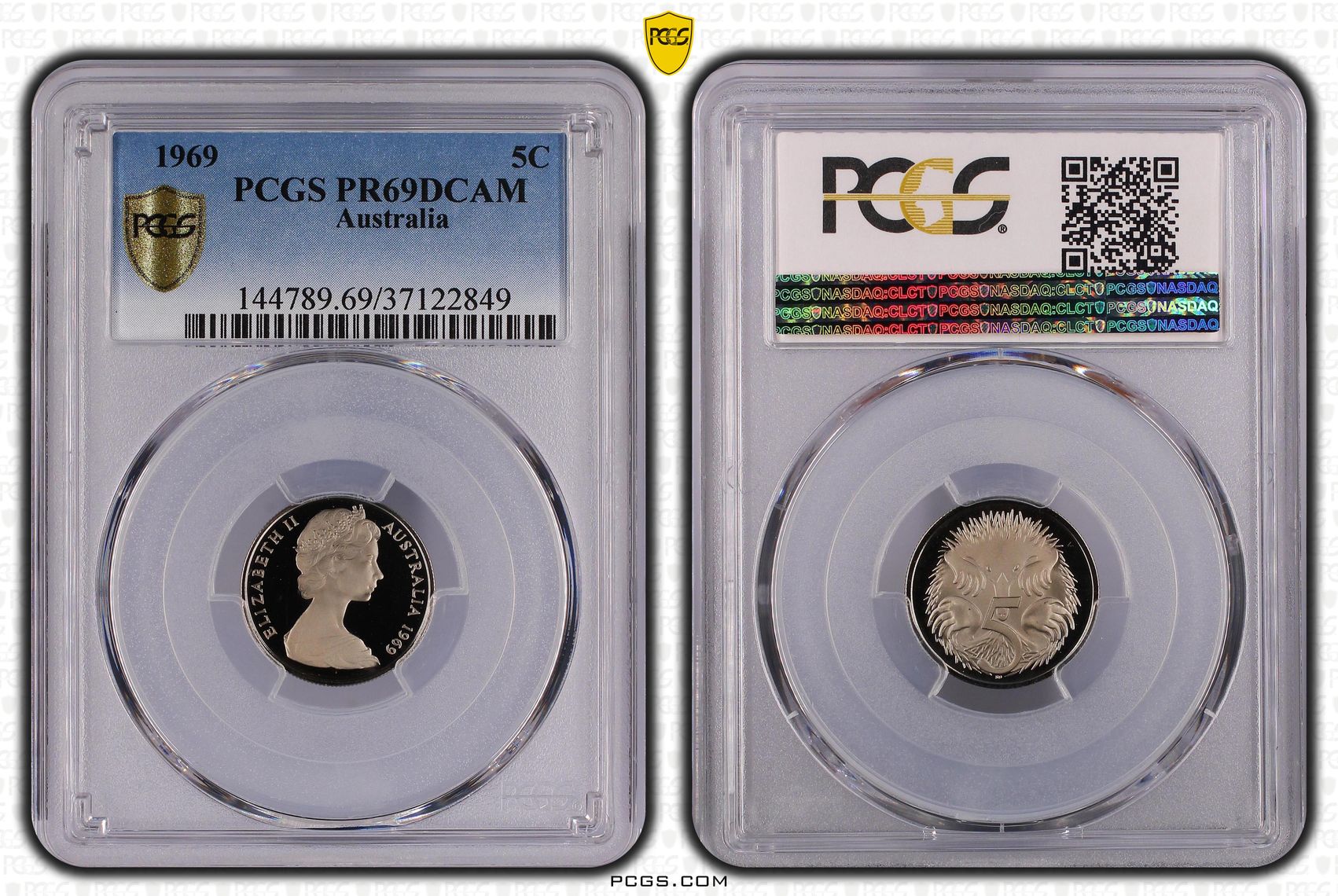 49 · 1969 Australia Five Cent, 5c Proof PCGS - PR69DCAM -849
