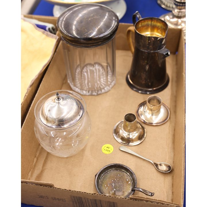 Box Sterling Lid Dresser Jars etc.