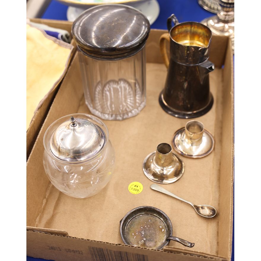 Box Sterling Lid Dresser Jars etc.