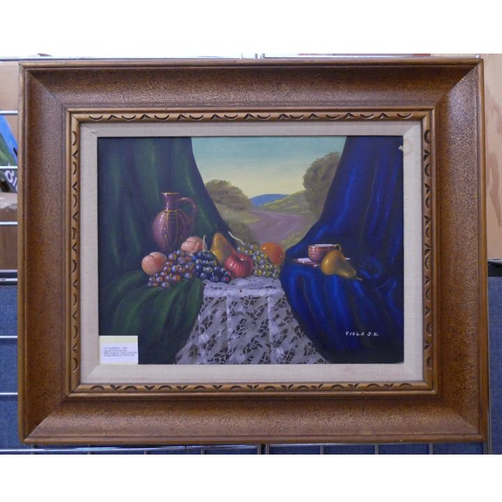 Signed Viola Still Life Oil Painting- 19x23'' framed
