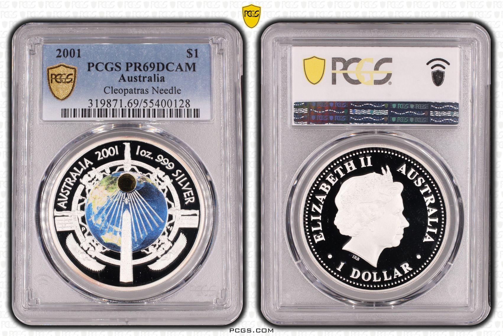 Cleopatras Needle, One Dollar, 2001, PCGS PR69DCAM