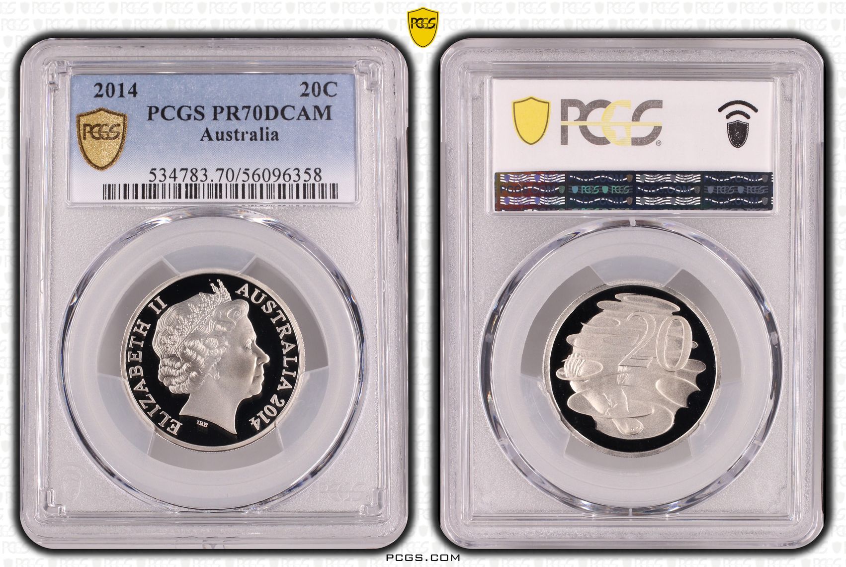 Twenty Cent, 2014, PCGS PR70DCAM