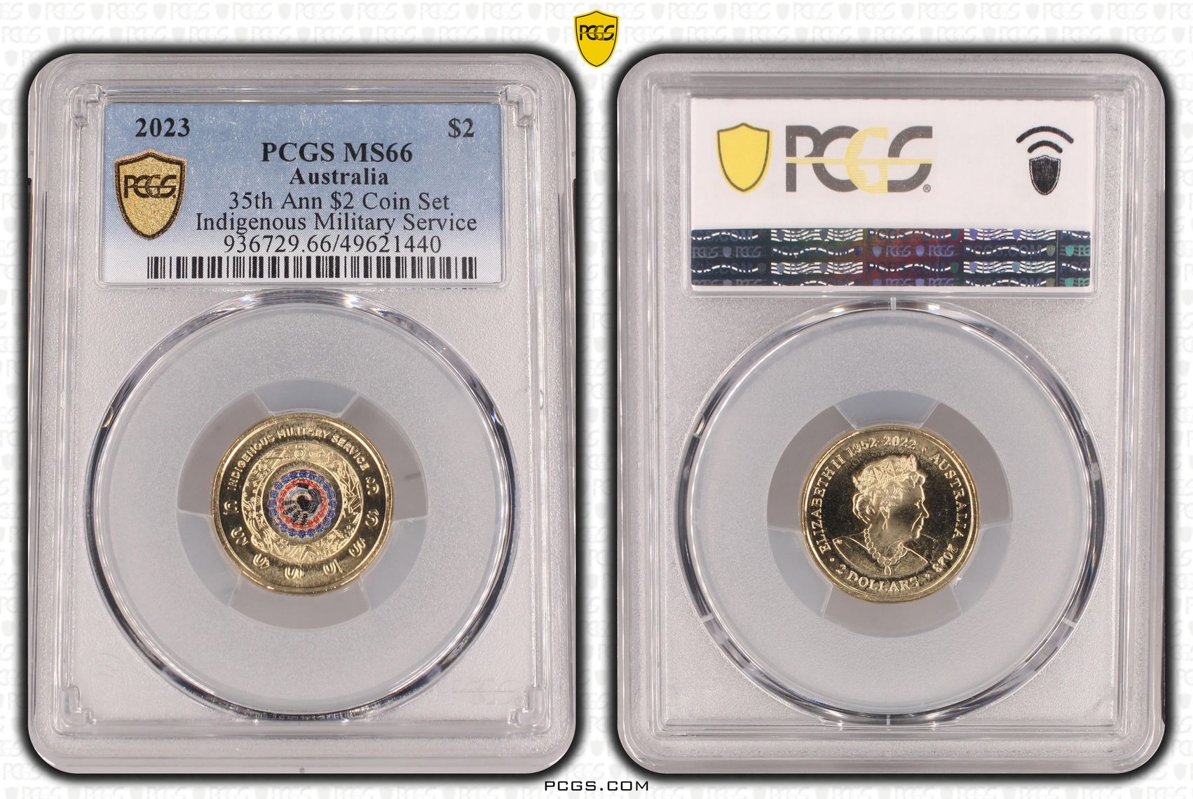 35th Ann $2 Coin Set Colorized - Indigenous Military Service , Two Dollar, 2023, PCGS MS66