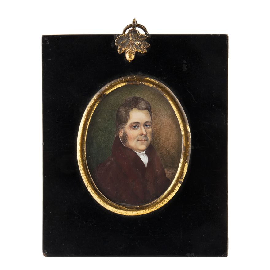 Miniatura - portret mężczyzny, k. XIX w.