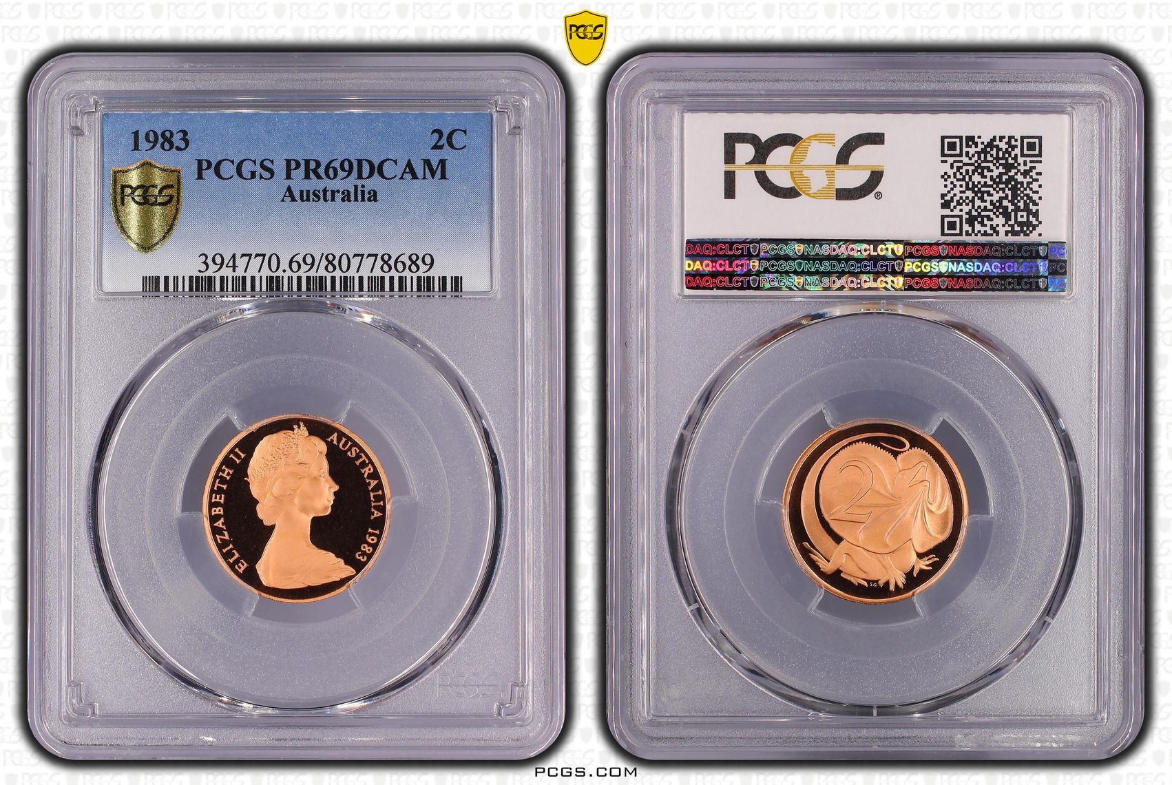 Two Cent, 1983, Pcgs Pr69dcam