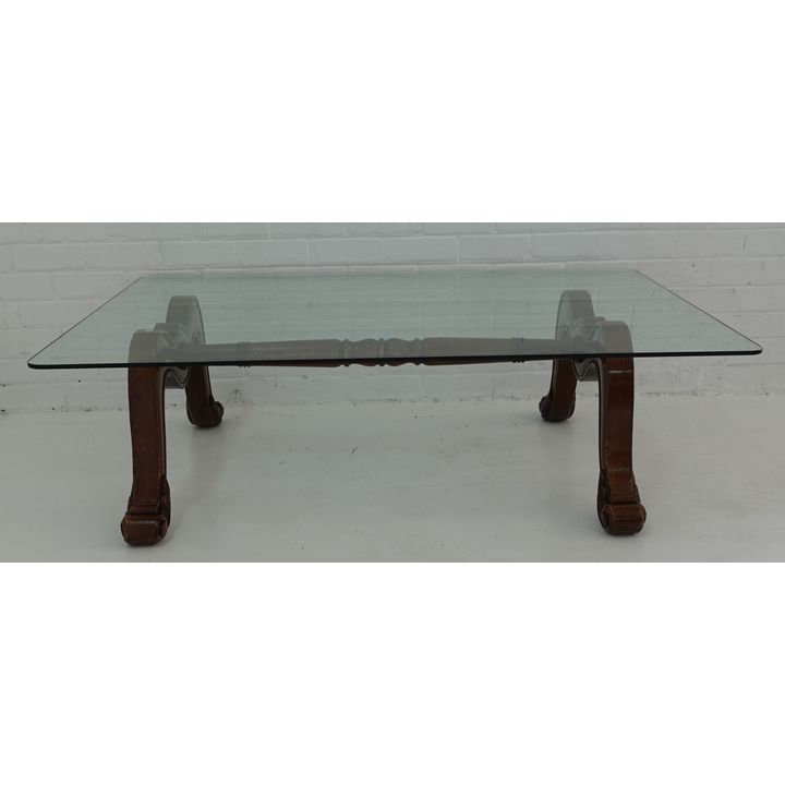 GLASS TOP COFFEE TABLE