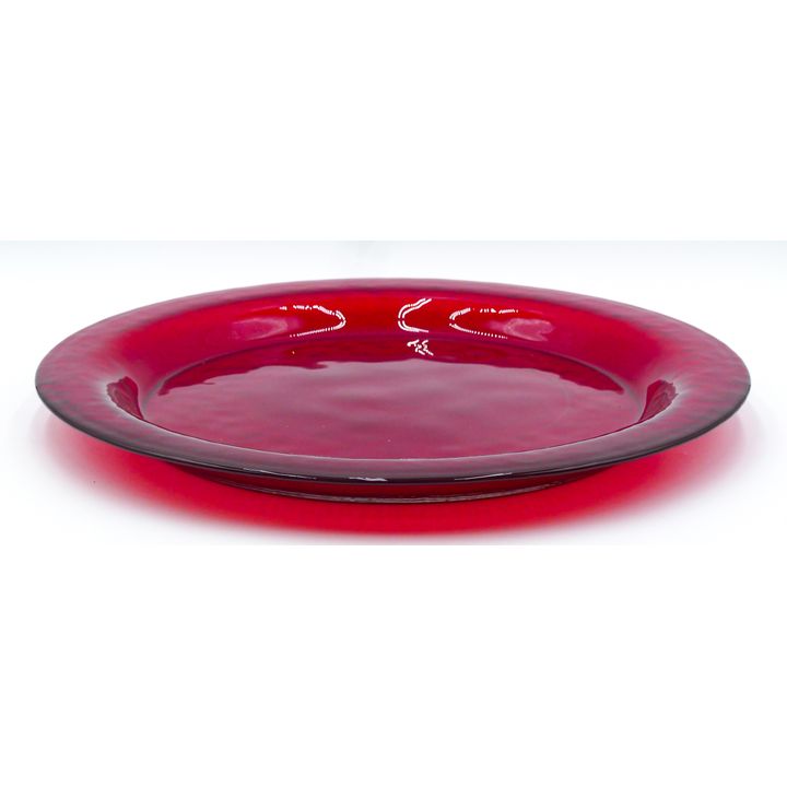 Yalos Caso Murano Red Glass Plate w/ Box 14.75''