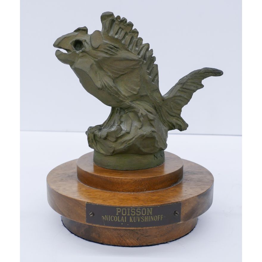 Nicolai Kuvshinoff 'Poison' Abstract Fish Bronze- 7''