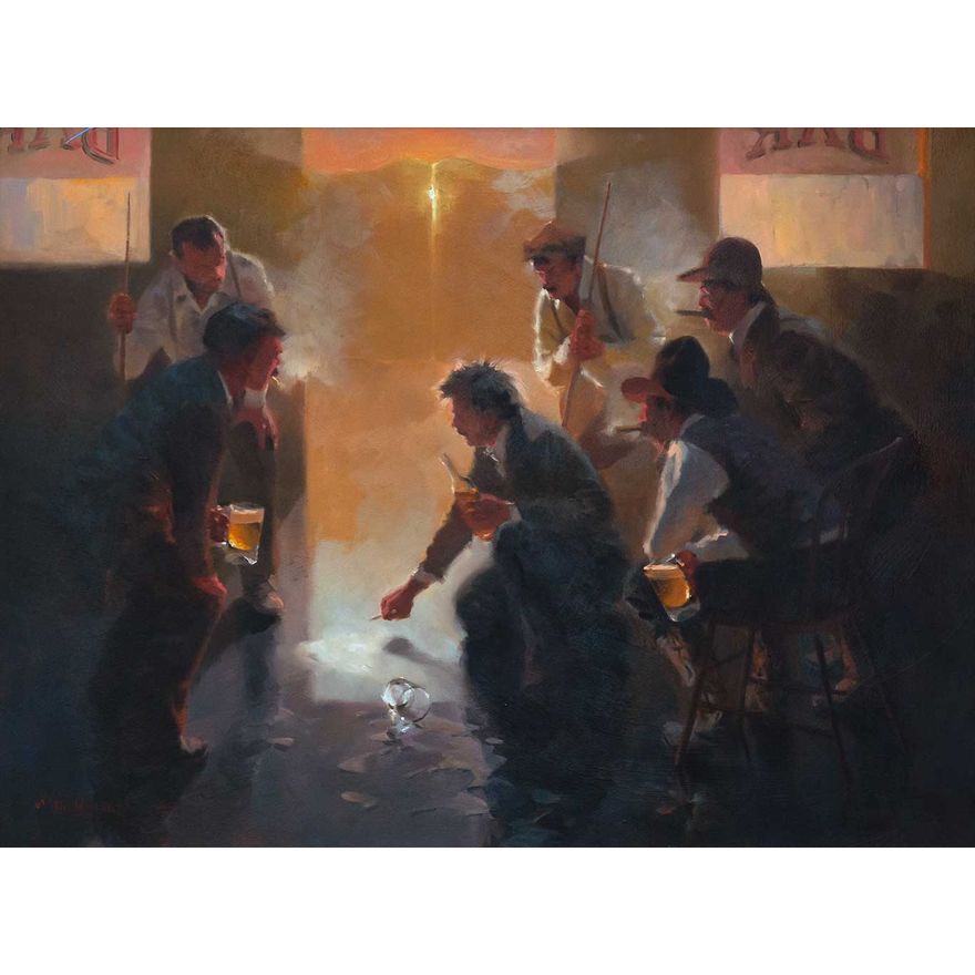 Dan Mieduch (1947- ), The Face on the Barroom Floor