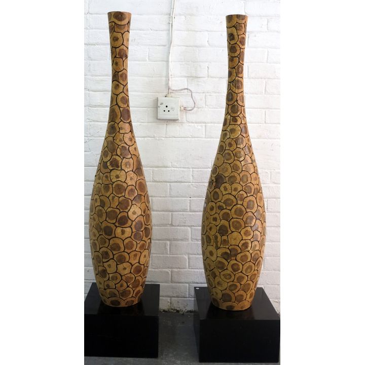 PAIR OF LARGE DECORATIVE VASES,