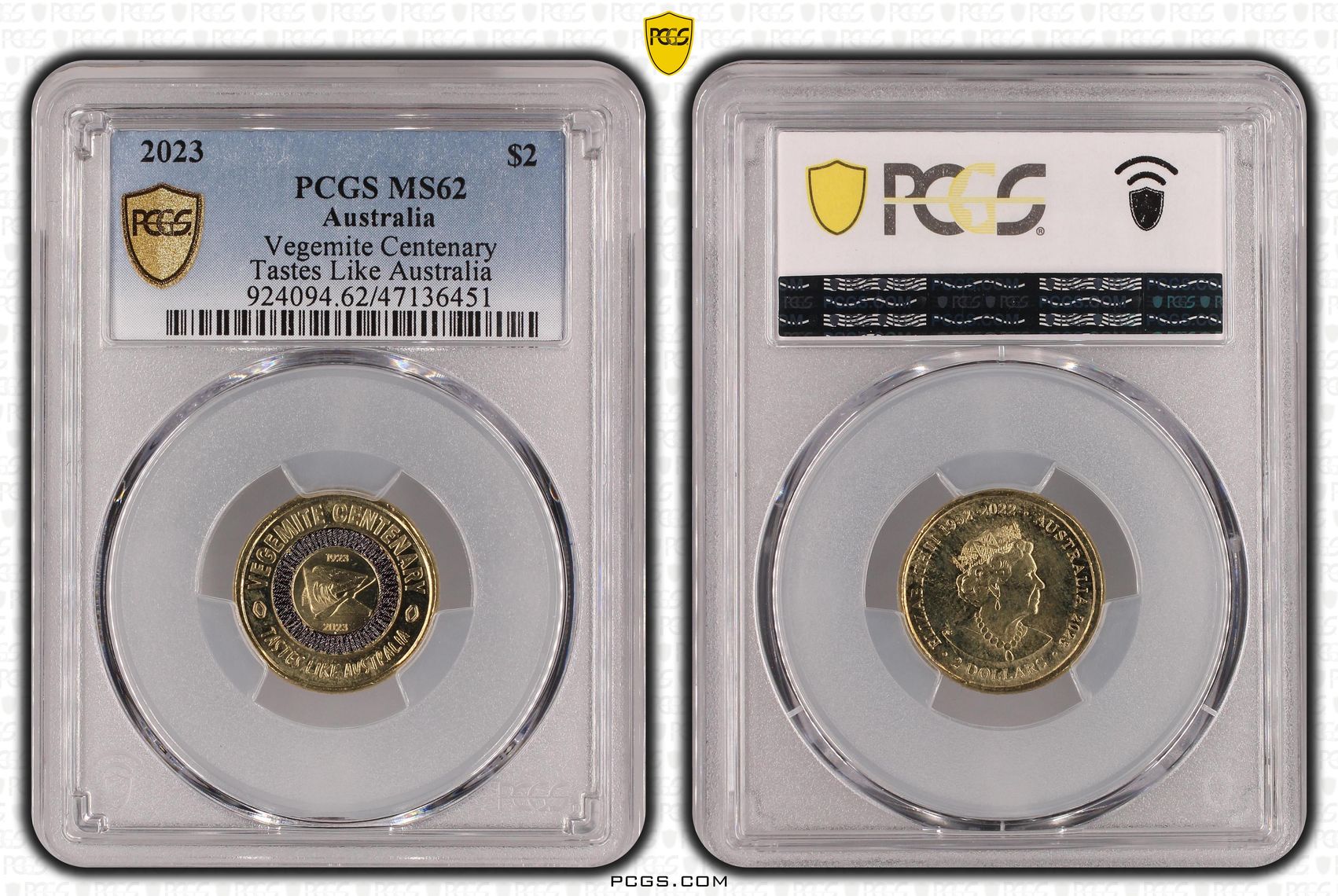 Elizabeth II, Vegemite Centenary , Two Dollar, 2023, PCGS MS62