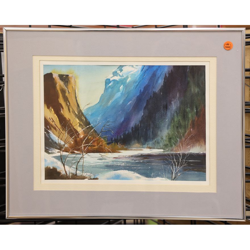 Walter Graham (WA) River Scene Watercolor Framed 16''x20''