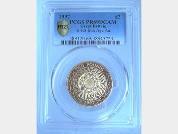 1997 ELIZABETH II GOLD PROOF 2 POUND COIN PR69 DCAM
