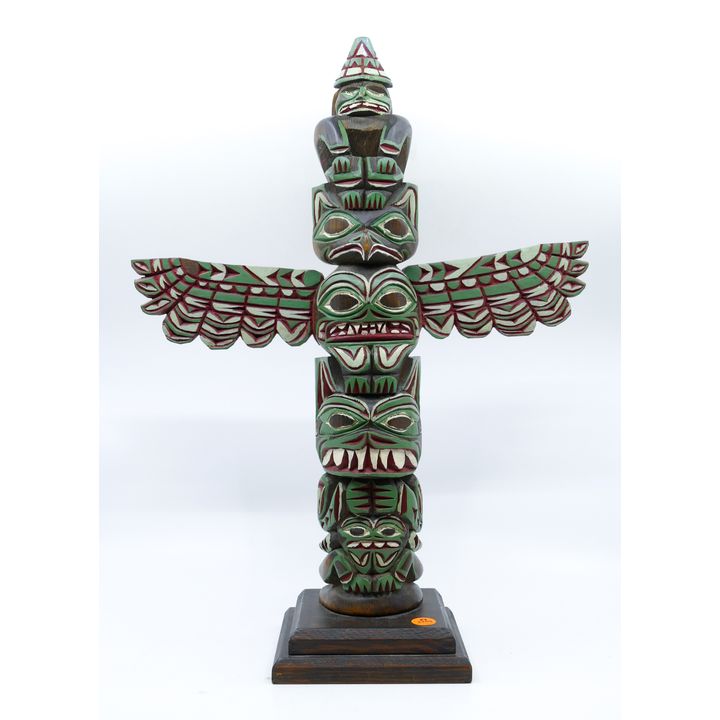 Sam Williams Thunderbird Painted Totem Pole Model 20''x15''.