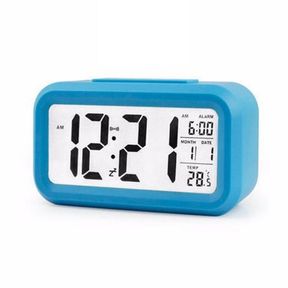 Smart Optical Back Light Control LCD Digital Clock Blue |