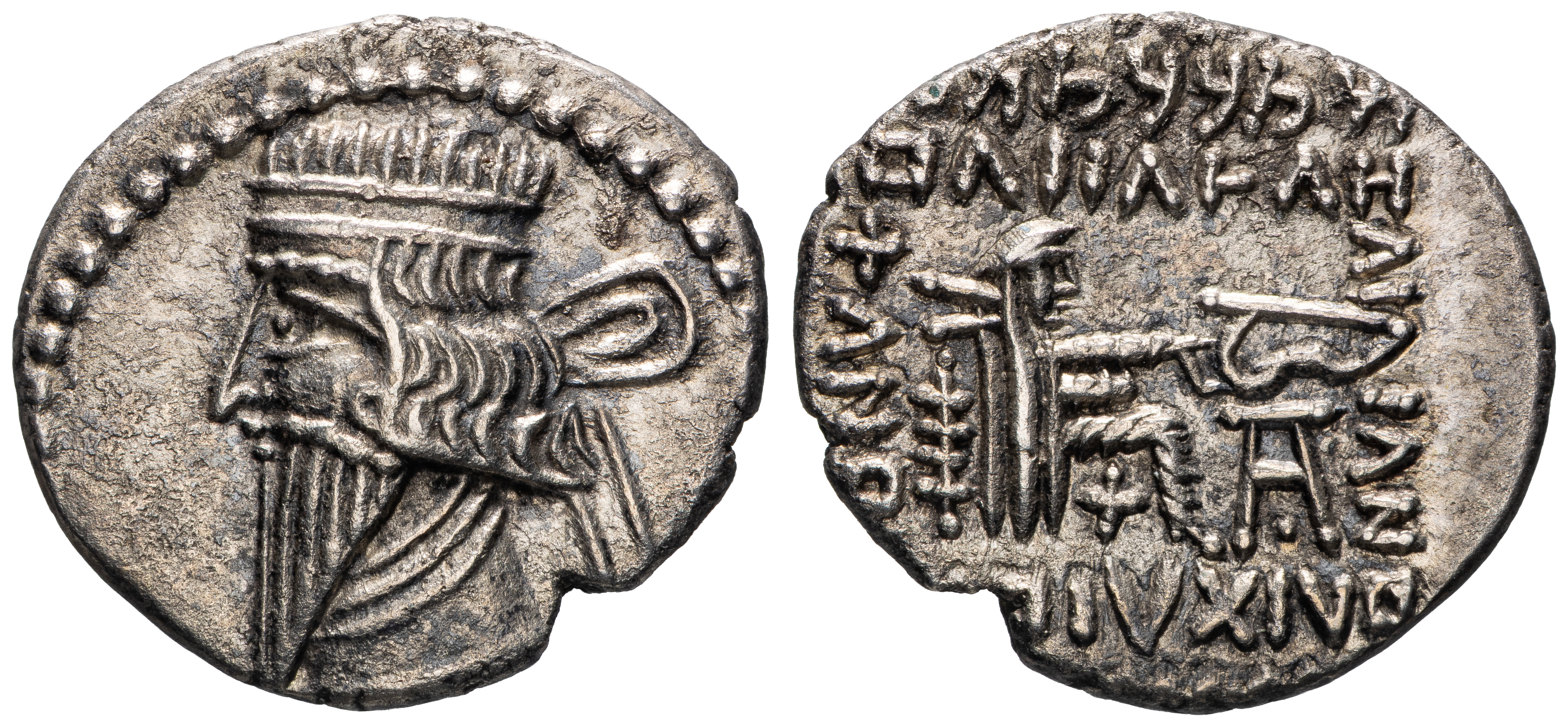 Iran, Parthia, Mithradates V, Drachm, 140AD, gVF