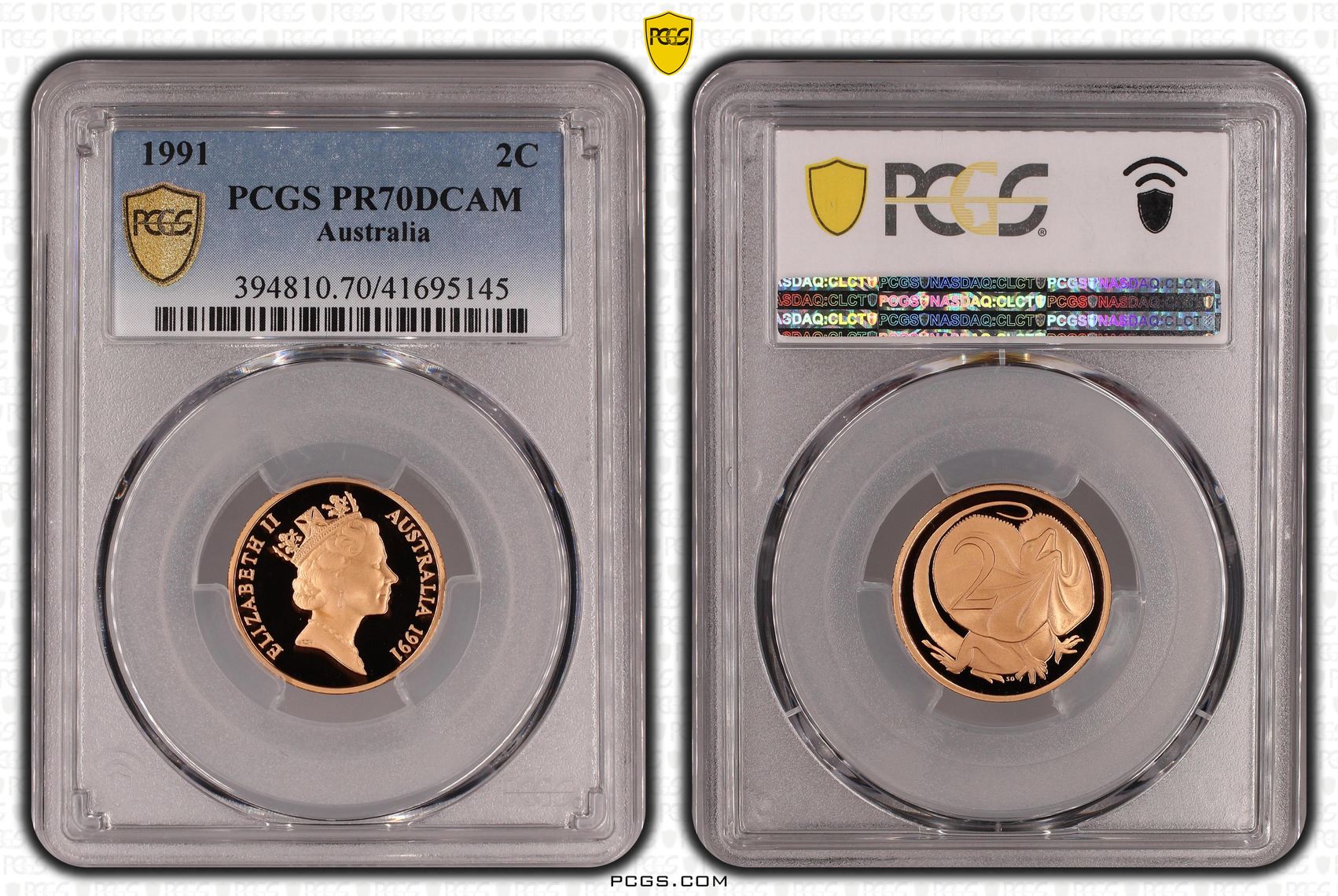 Elizabeth II, Two Cent, 1991, PR70DCAM