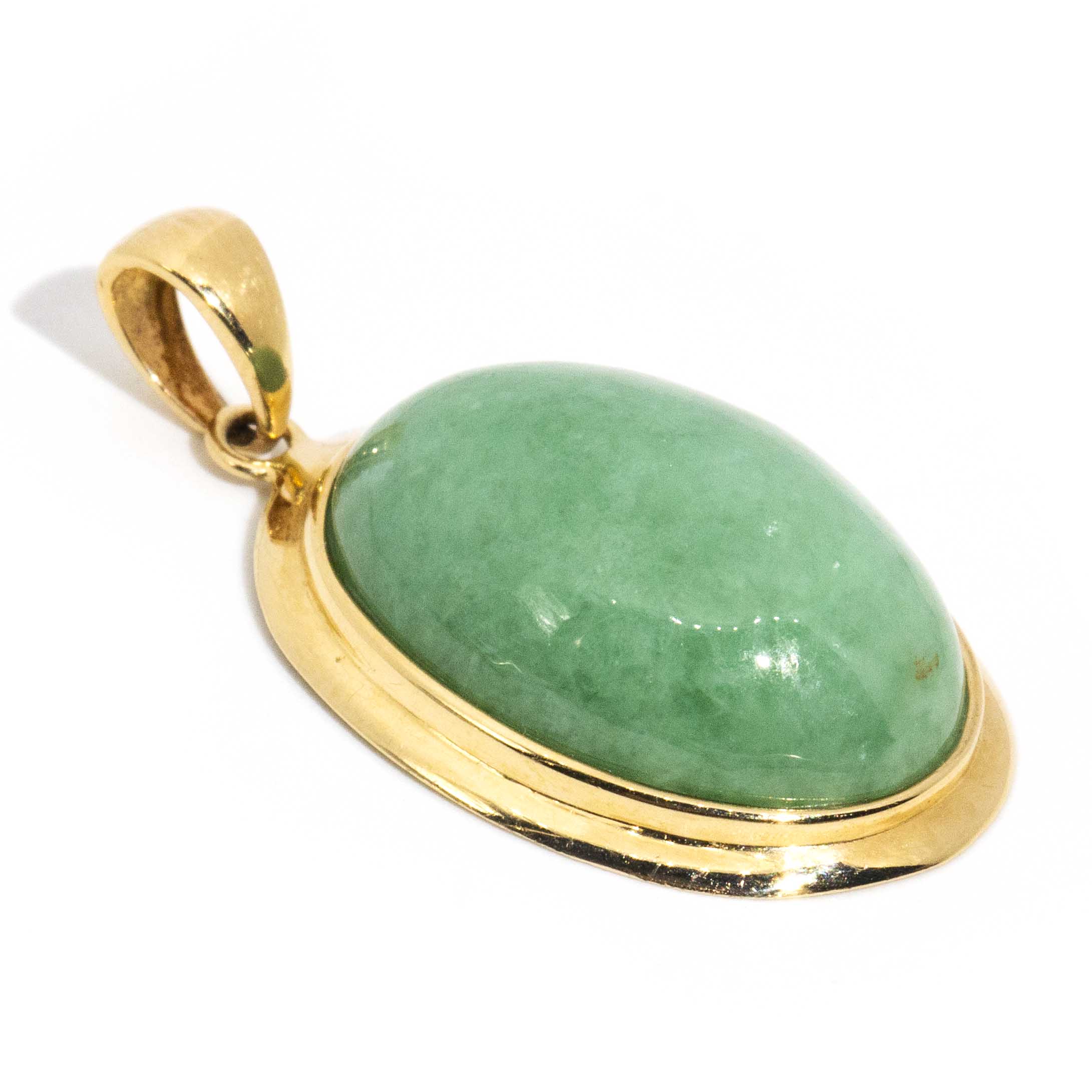 14 Carat Gold Jade Pendant