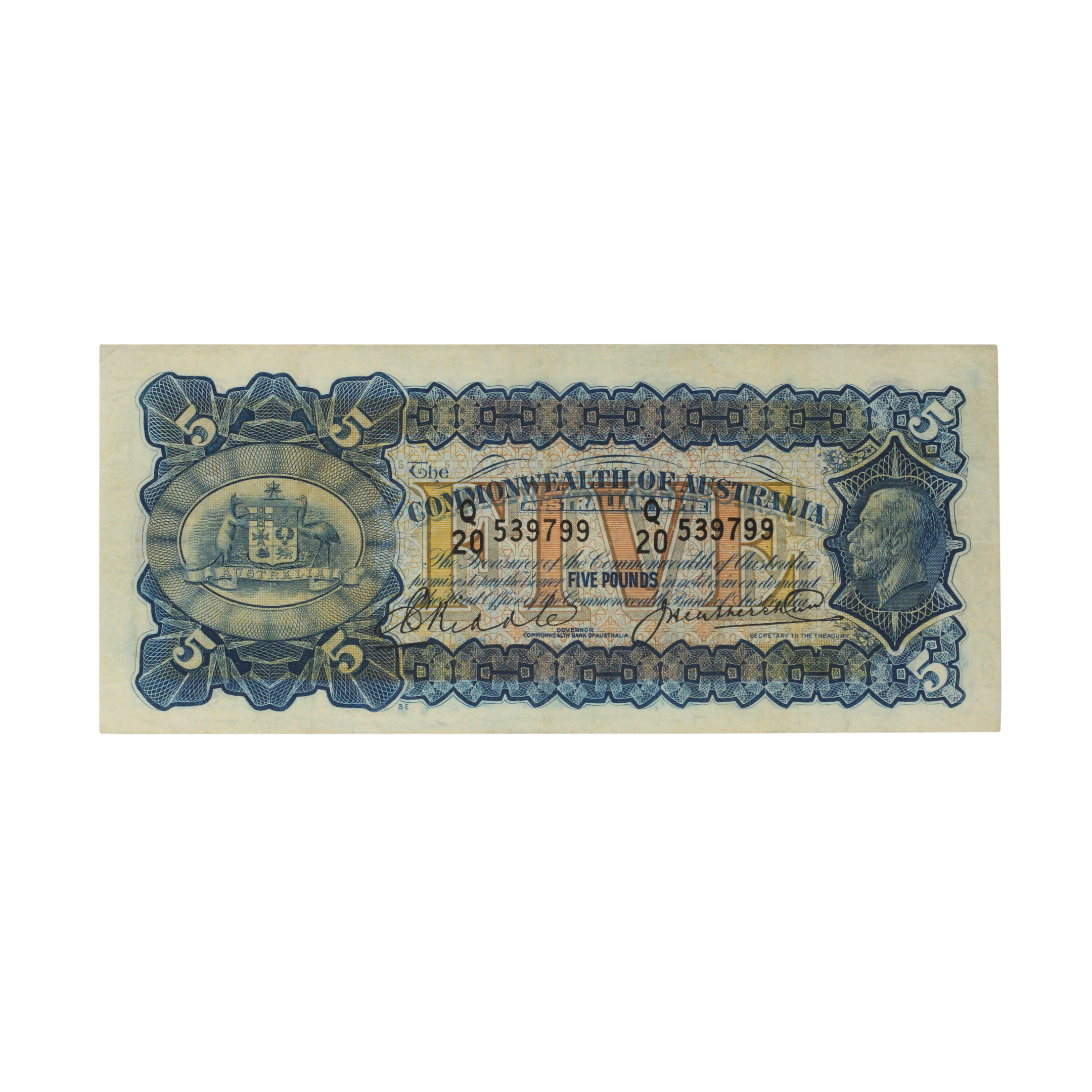 1902. · Riddle/Heathershaw, Five Pounds,  1927, gEF