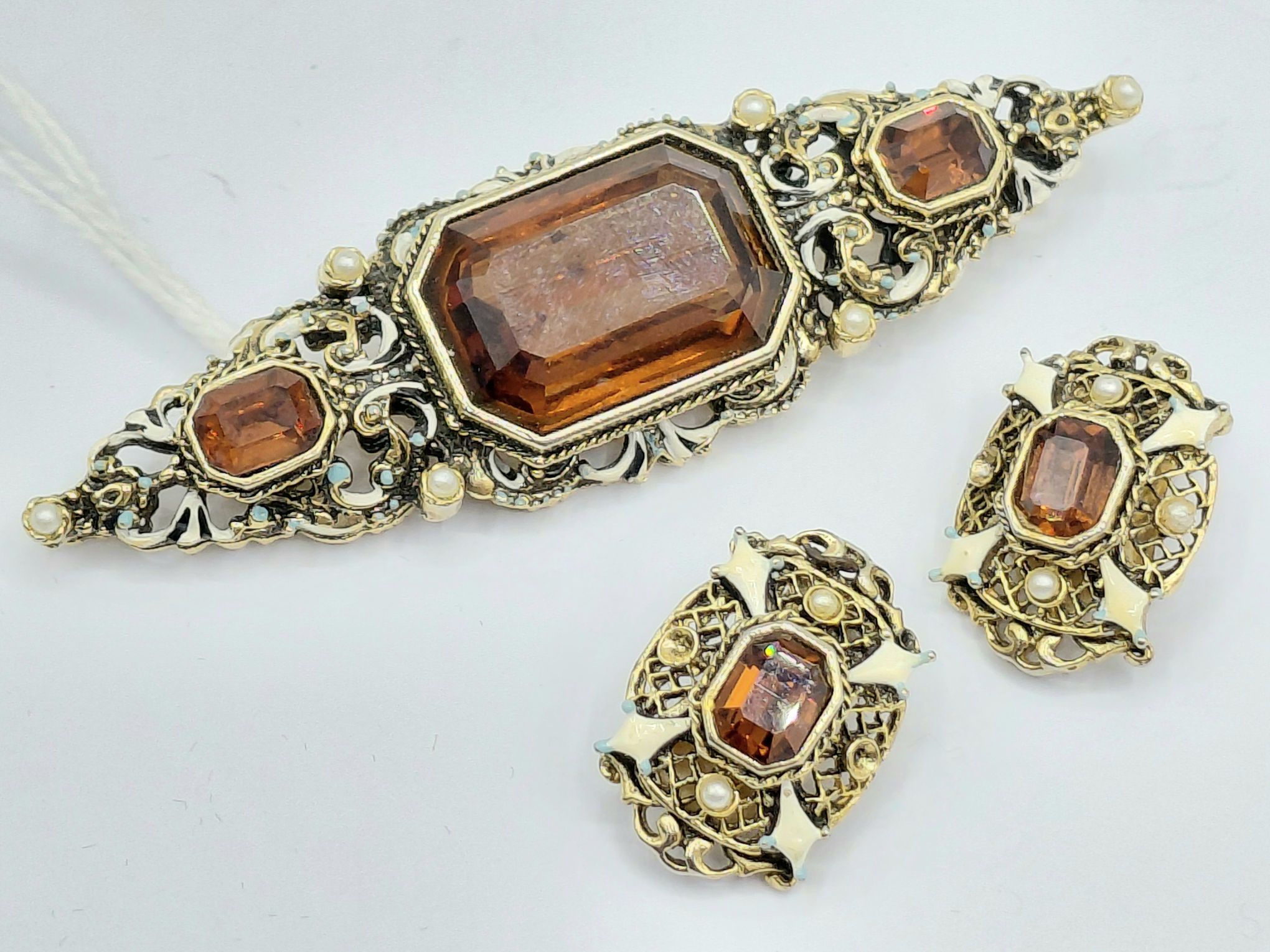 Costume Jewellery Brooch And Earrings