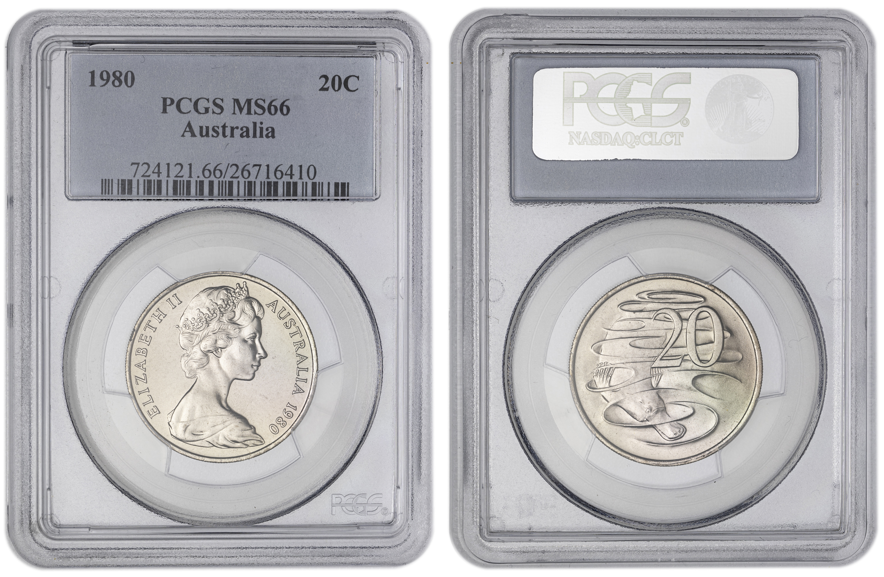 , Twenty Cent, 1980, PCGS MS66