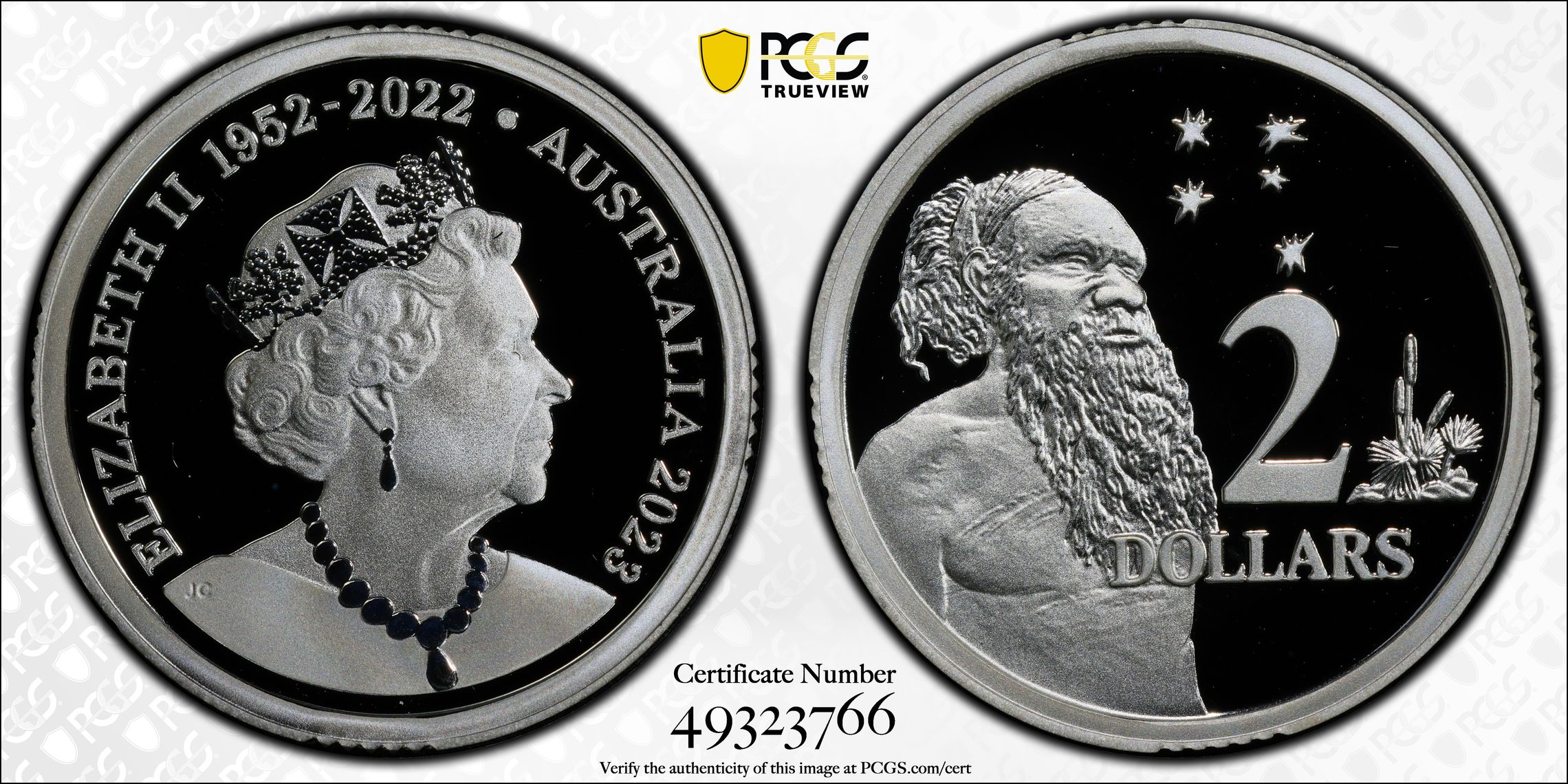 Queen Elizabeth II Memorial Silver, Two Dollar, 2023, PCGS PR70DCAM