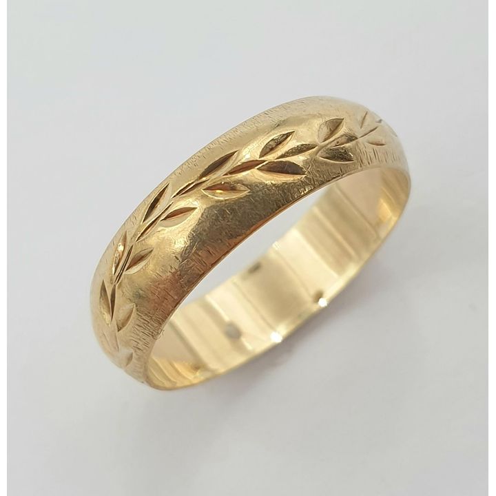 9ct Y/G Bright Cut Band