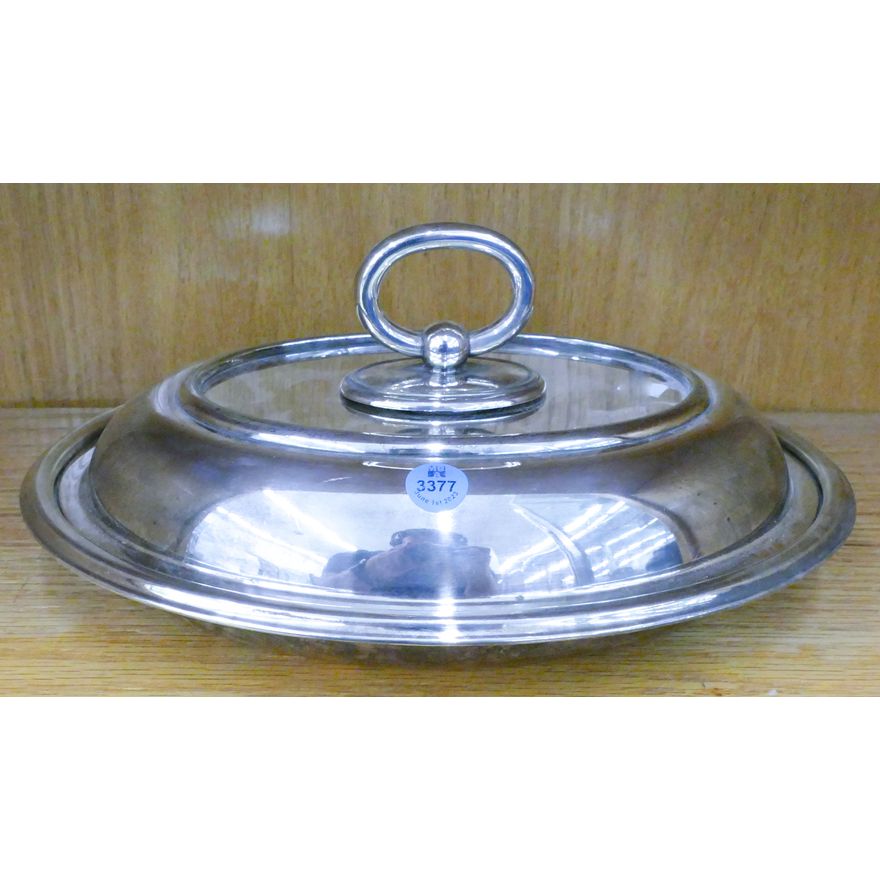 Sheffield Plated Covered Server 12''