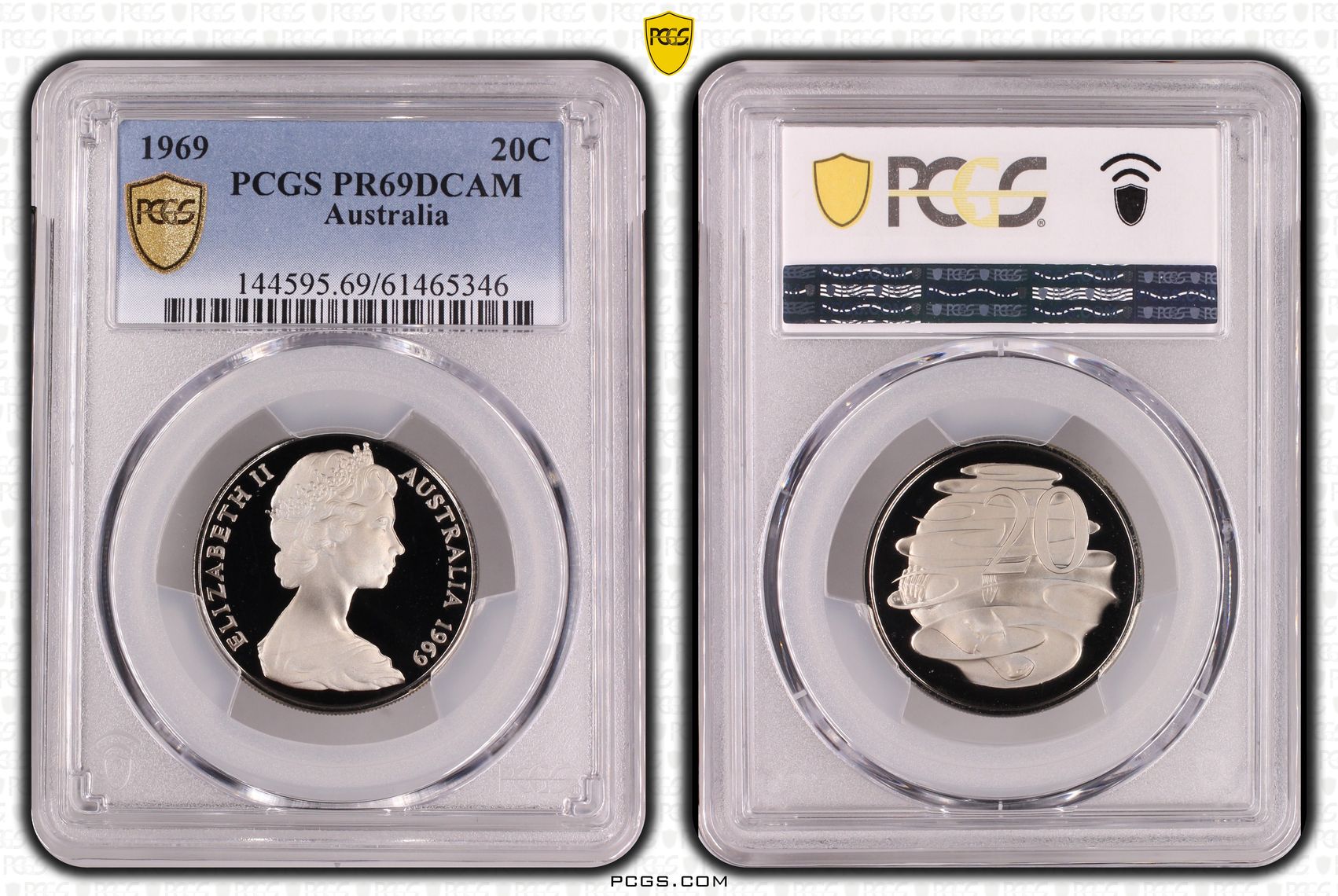 Twenty Cent, 1969, PCGS PR69DCAM