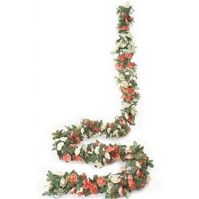8.2' 5 PACK 44 FT FAKE ROSE VINE FLOWERS PLANTS ARTIFICIAL FLOWER GARLAND HANGING ROSE IVY HOME HOTEL OFFICE WEDDING PARTY GARDEN